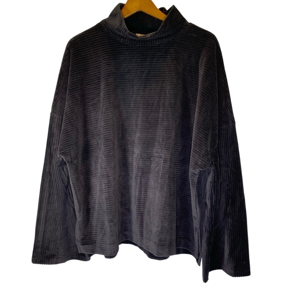 NWT TIME And TRU Women's XL Oversized Corduroy Mock Neck Top Sweater Pullover